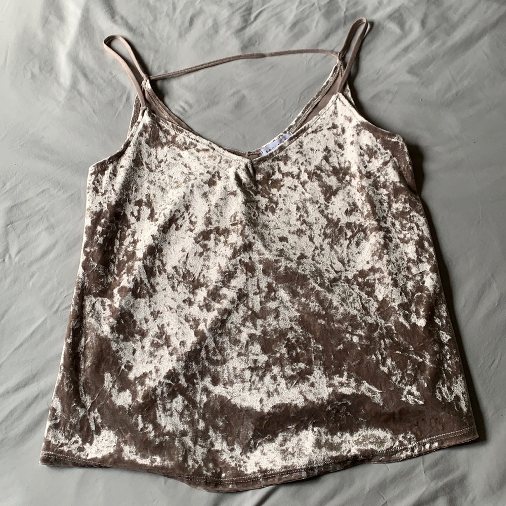 Crushed pink velvet tank top